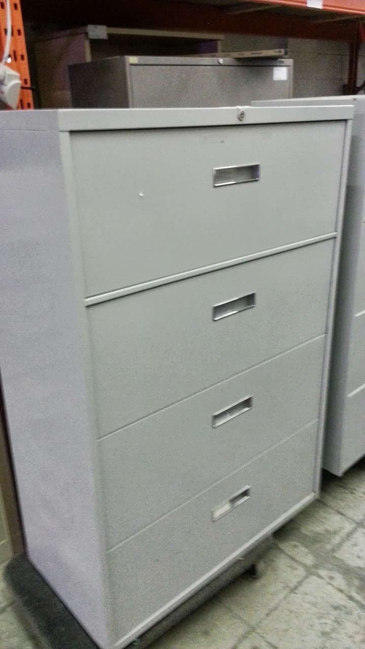 Global 4 Drawer Lateral Filing Grey w/ Keys Allsold.ca Buy